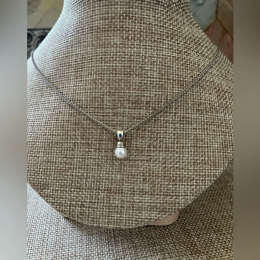 James Avery Sterling Silver Pearl Pendant Necklace - White - Picture 2 of 7